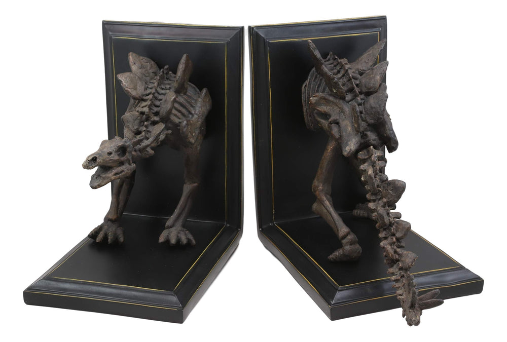 Stegosaurus Dinosaur Fossil Skeleton Bookends Set