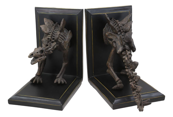 Stegosaurus Dinosaur Fossil Skeleton Bookends Set