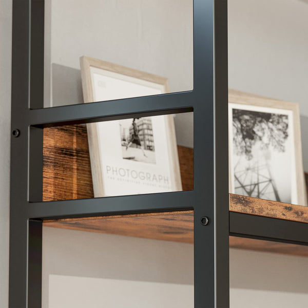 6-Tier L-Shaped Corner Bookshelf with Metal Frame