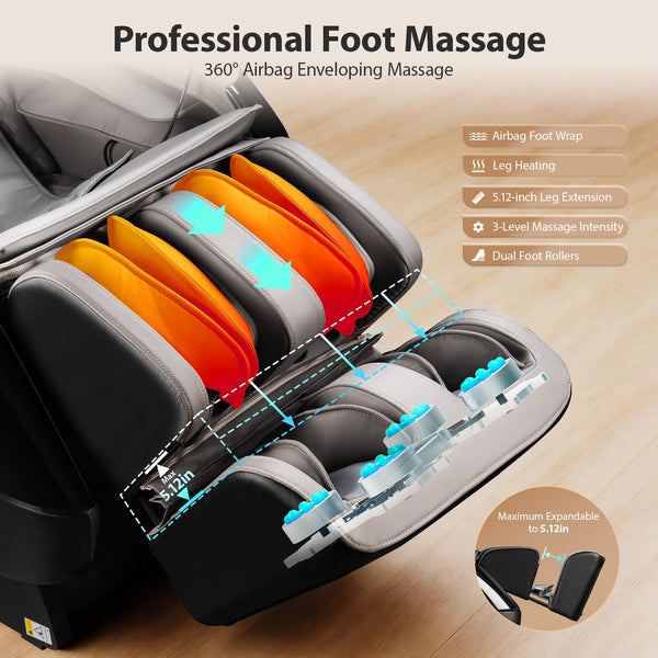 4D Full Body Massage Chair with SL-Track & Zero Gravity