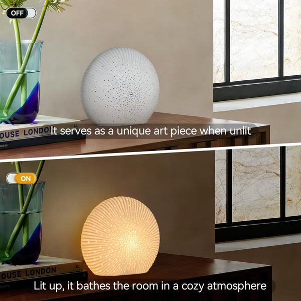 Ceramic Table Lamp with Seashell Shade