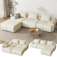 114" Modular Sectional Sofa with Ottoman