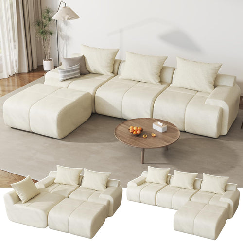 114" Modular Sectional Sofa with Ottoman