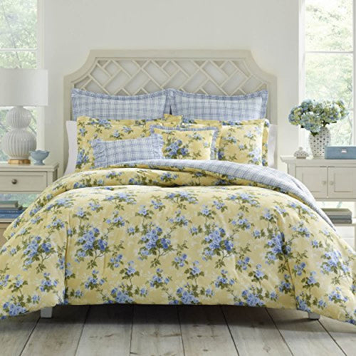 King Comforter Set – Cotton Reversible Bedding with Shams & Throw Pillows