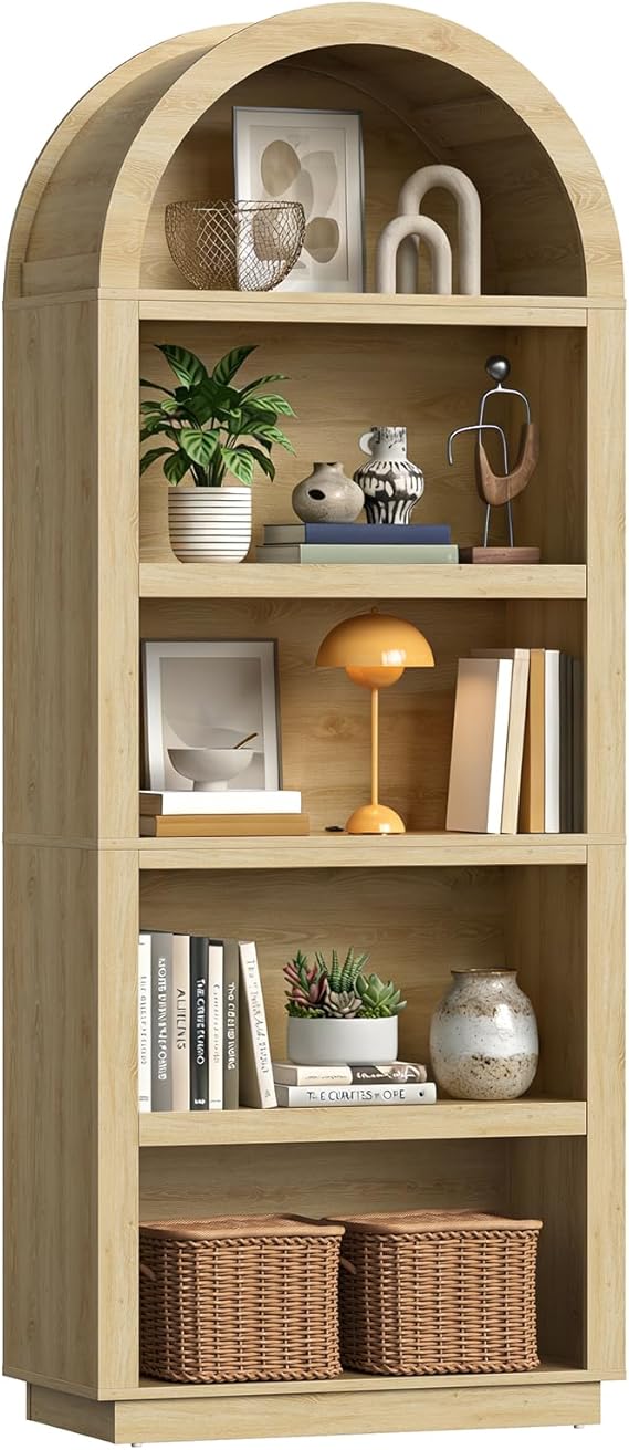 5-Tier Arched Bookshelf 76"