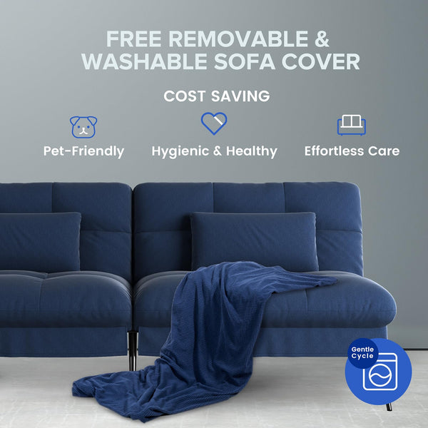Convertible Futon Sofa Bed with Adjustable Backrest