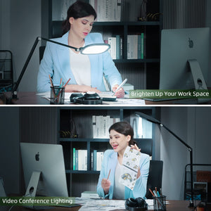 Dimmable Video Conference Light with Swing Arm & C-Clamp