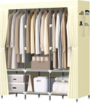 Portable Wardrobe Closet with Hanging Rods & Storage Shelves