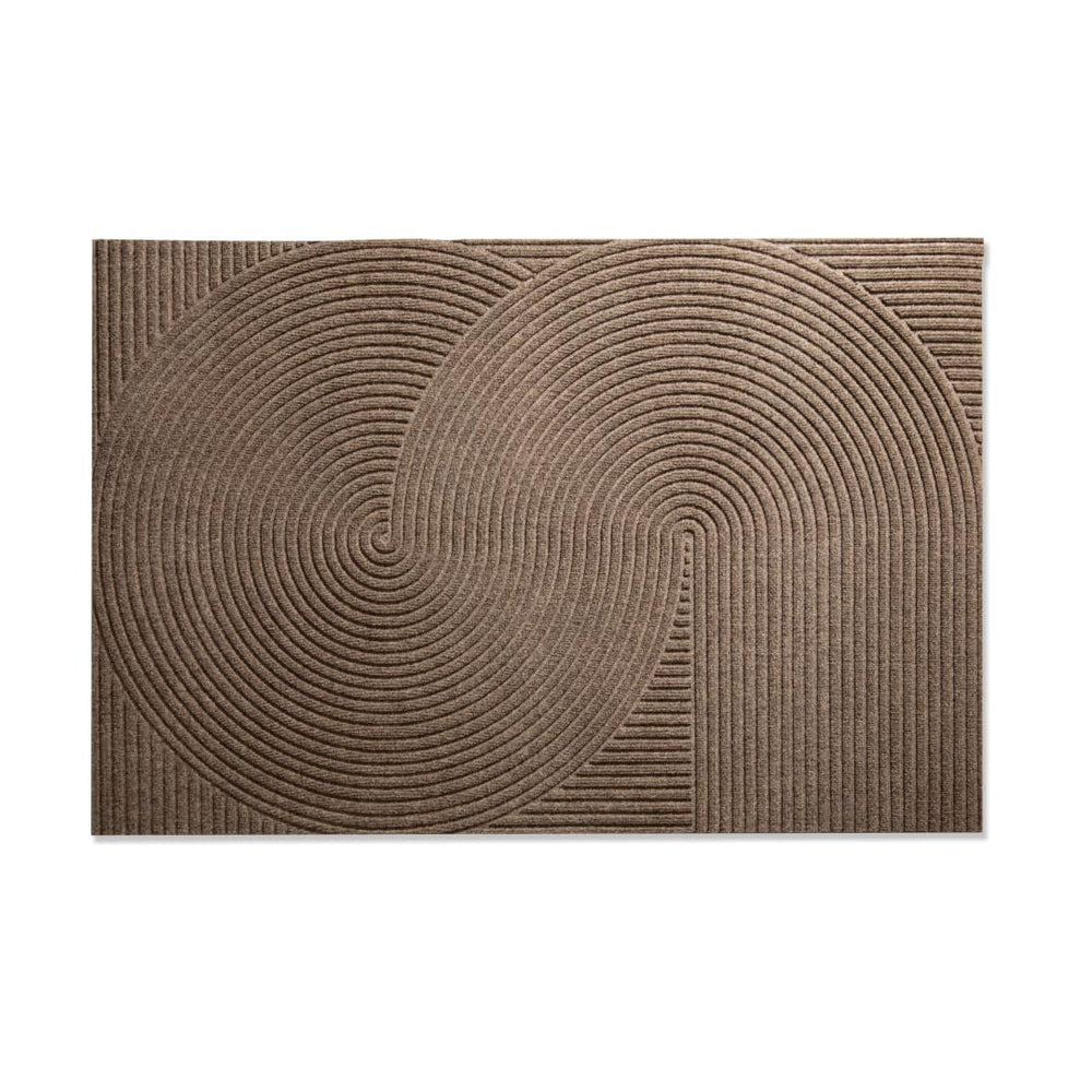 Indoor Outdoor Door Mat - Recycled Plastic & Rubber, Beige, 33" x 51"