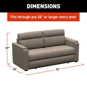 RV Sleeper Sofa with Fold-Out Mechanism – 72" Driftwood