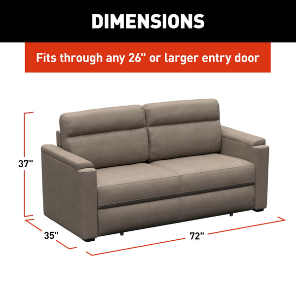 RV Sleeper Sofa with Fold-Out Mechanism – 72" Driftwood