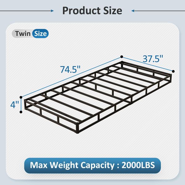 4-Inch Low Profile Box Spring with Fabric Cover