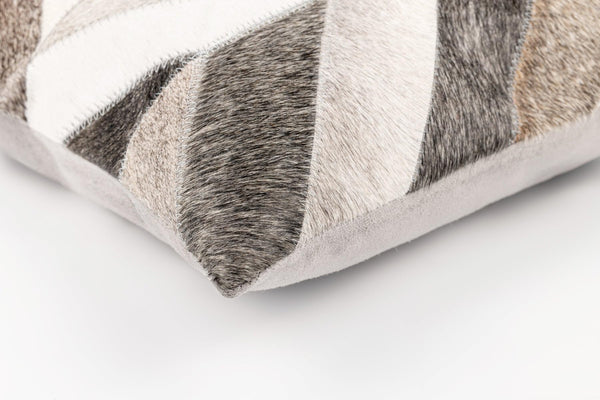 Genuine Cowhide Leather Patchwork Throw Pillow