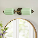 Vintage Milk Glass Bathroom Vanity Wall Sconce – Dimmable, Vertical or Horizontal Mount