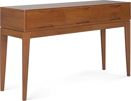 Mid-Century Console Table with 3 Drawers – 54" Solid Hardwood Sofa Table