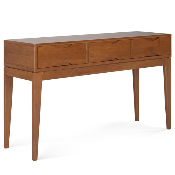 Mid-Century Console Table with 3 Drawers – 54" Solid Hardwood Sofa Table