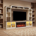 98" Farmhouse TV Stand with Fireplace & Barn Doors