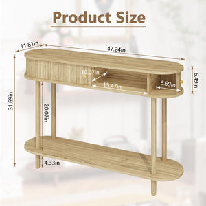 Modern 47.2" Console Table with Tambour Door Storage