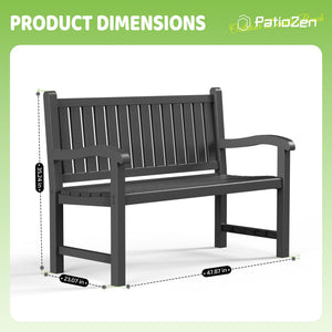 Outdoor Resin Garden Bench – 2-Person Weatherproof Patio Seat