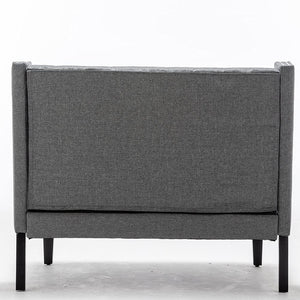 Tufted Loveseat Sofa with Wooden Legs – 2-Seat Upholstered Couch