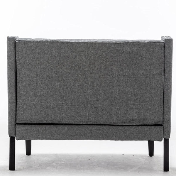 Tufted Loveseat Sofa with Wooden Legs – 2-Seat Upholstered Couch