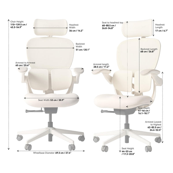 Ergonomic Office Chair with Lumbar Support & Footrest