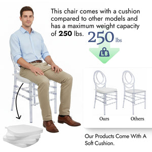 Clear Stackable Dining Chairs Set of 3 – Fully Assembled Transparent Acrylic Seating