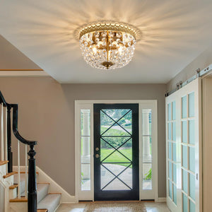 Crystal 3-Light Flush Mount Ceiling Chandelier