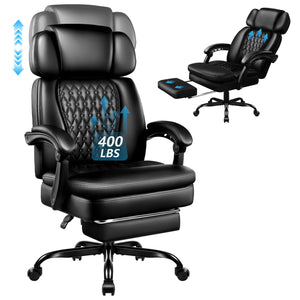 400lbs Executive Office Chair with Footrest & Adjustable Headrest