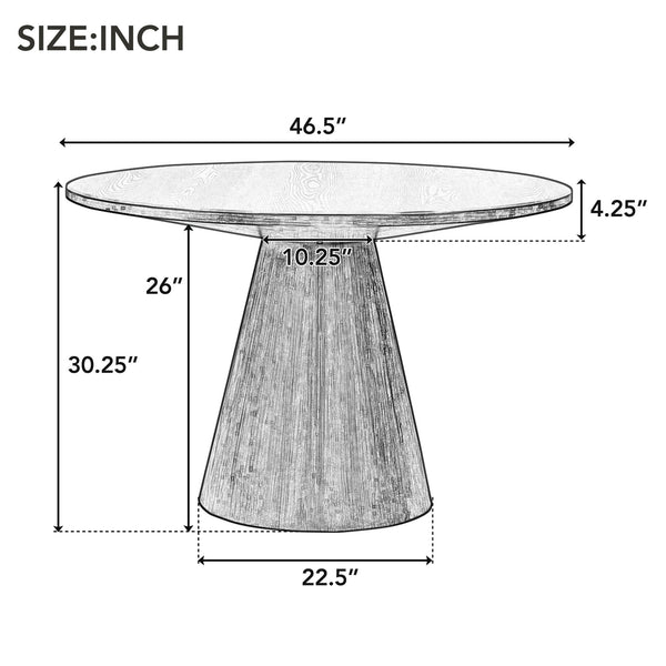 Round Dining Table – Retro Wooden, Seats 4