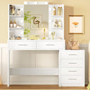 Makeup Vanity Desk with Lighted Mirror & Drawers