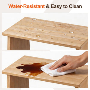Small Storage Stool with Flat Top & Built-In Shelf