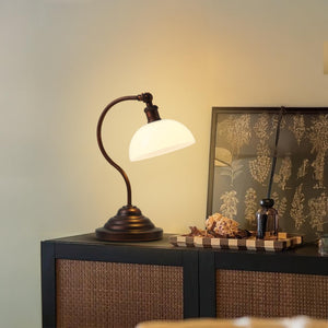Cordless LED Table Lamp with Swing Arm & Plastic Shade