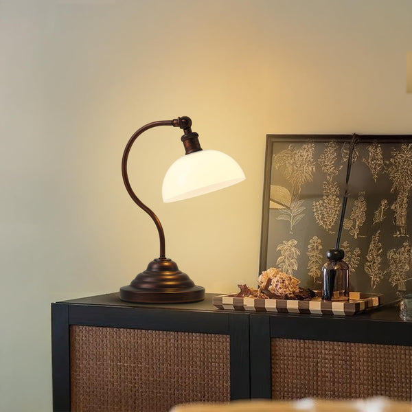 Cordless LED Table Lamp with Swing Arm & Plastic Shade