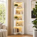 6-Tier Corner Bookshelf with LED Lights