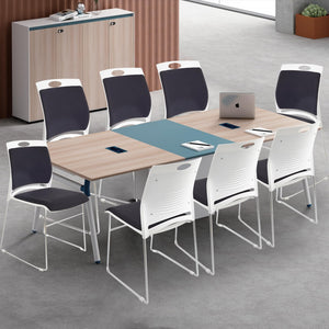 8-Pack Stackable Guest Chairs with Padded Seat & Back – Black