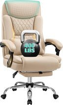 Big and Tall Office Chair 400lbs with Memory Foam Seat and Footrest