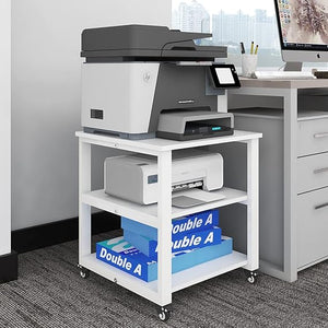 3-Tier Rolling Printer Cart with Storage