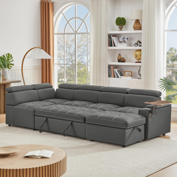 U-Shaped Sectional Sleeper Sofa with Pull-Out Bed