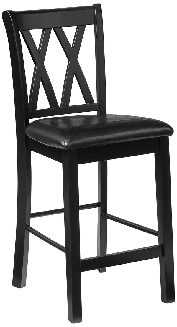 5-Piece Counter Height Dining Set with Display Shelves – Black