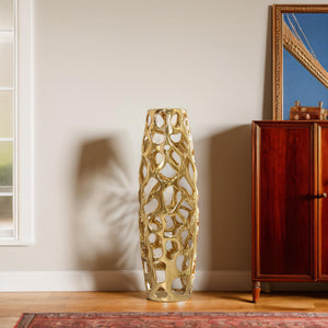 Gold Ceramic Floor Vase 24 Inch