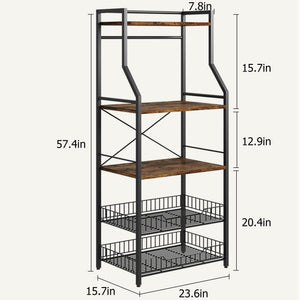 5-Tier Kitchen Baker's Rack with Microwave Stand