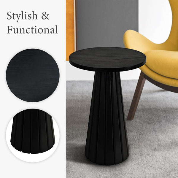 Round Fluted Pedestal Side Table