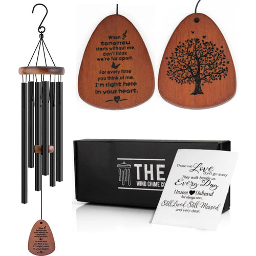 32-Inch Memorial Sympathy Wind Chimes with Greeting Card