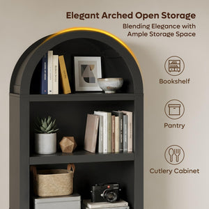 5-Tier Arched Bookshelf 76"