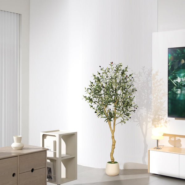 Faux Olive Tree with Weighted Planter