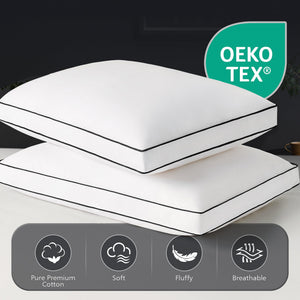 Hotel Collection Down Pillow Set of 2 – Soft Medium Firm Support