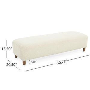 Boucle Rectangular Ottoman Bench