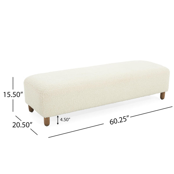 Boucle Rectangular Ottoman Bench