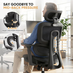 Ergonomic Mesh Office Chair with Lumbar Support & Adjustable Armrests